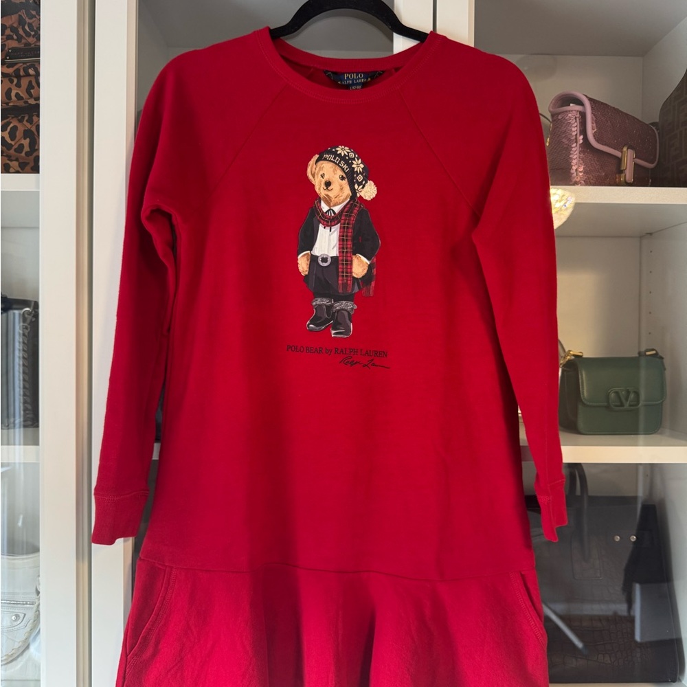 Ralph Lauren Kids Red Dress with Bear Design